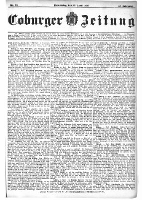 Coburger Zeitung Donnerstag 21. April 1898