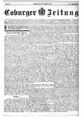 Coburger Zeitung Freitag 29. April 1898