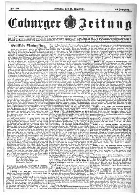 Coburger Zeitung Dienstag 10. Mai 1898