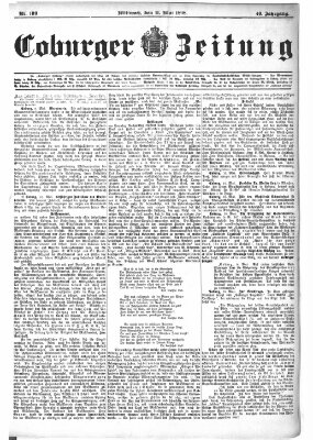 Coburger Zeitung Mittwoch 11. Mai 1898