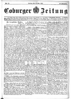 Coburger Zeitung Freitag 13. Mai 1898