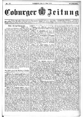 Coburger Zeitung Samstag 14. Mai 1898