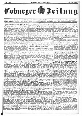 Coburger Zeitung Mittwoch 25. Mai 1898