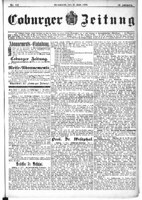 Coburger Zeitung Samstag 11. Juni 1898