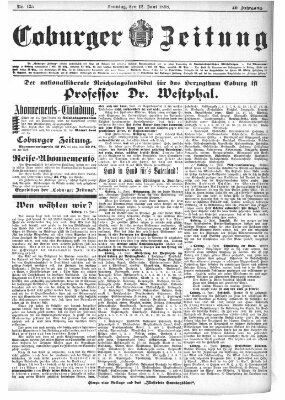 Coburger Zeitung Sonntag 12. Juni 1898