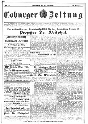 Coburger Zeitung Donnerstag 16. Juni 1898