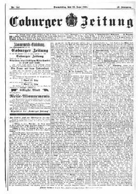 Coburger Zeitung Donnerstag 23. Juni 1898