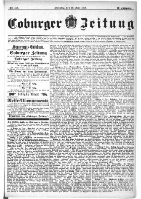 Coburger Zeitung Dienstag 28. Juni 1898