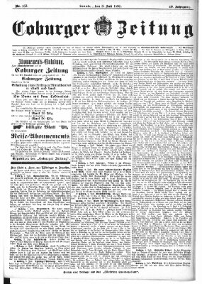 Coburger Zeitung Sonntag 3. Juli 1898