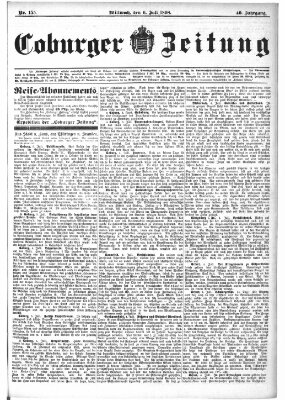 Coburger Zeitung Mittwoch 6. Juli 1898