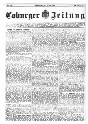 Coburger Zeitung Samstag 9. Juli 1898