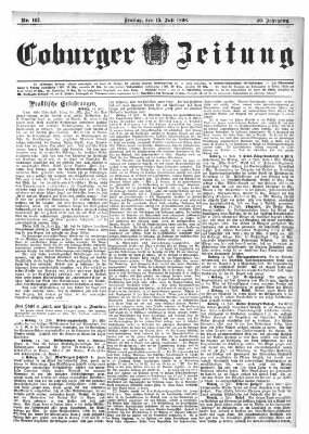 Coburger Zeitung Freitag 15. Juli 1898