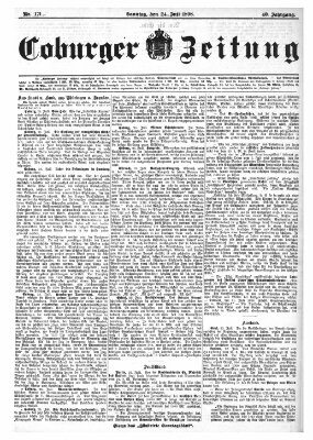 Coburger Zeitung Sonntag 24. Juli 1898