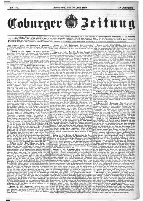 Coburger Zeitung Samstag 30. Juli 1898