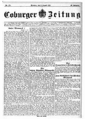 Coburger Zeitung Dienstag 2. August 1898