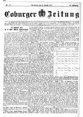 Coburger Zeitung Samstag 6. August 1898