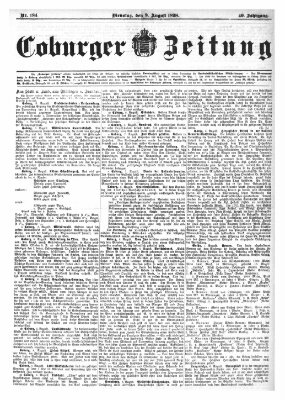 Coburger Zeitung Dienstag 9. August 1898