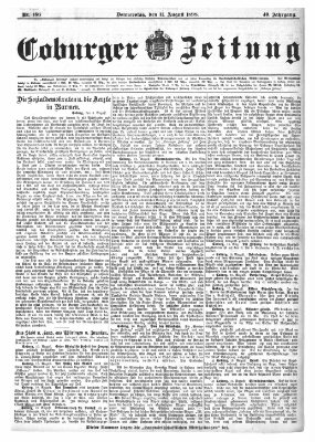 Coburger Zeitung Donnerstag 11. August 1898