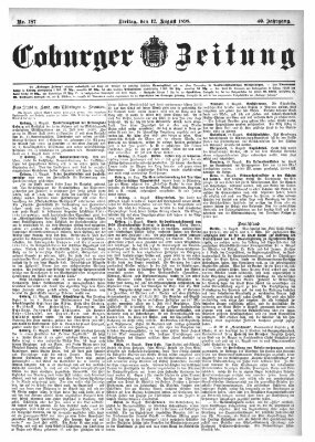 Coburger Zeitung Freitag 12. August 1898