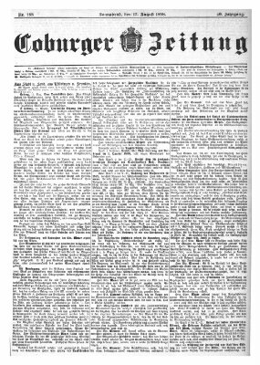 Coburger Zeitung Samstag 13. August 1898