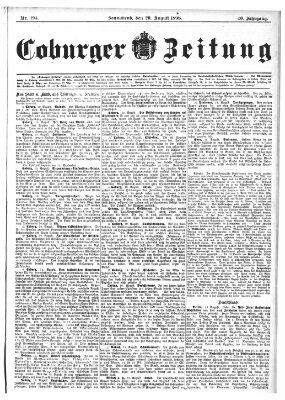 Coburger Zeitung Samstag 20. August 1898