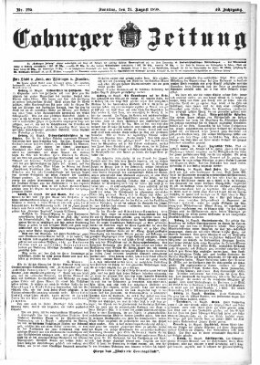 Coburger Zeitung Sonntag 21. August 1898