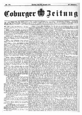 Coburger Zeitung Freitag 26. August 1898