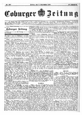 Coburger Zeitung Freitag 2. September 1898