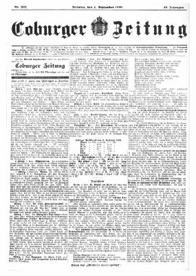 Coburger Zeitung Sonntag 4. September 1898