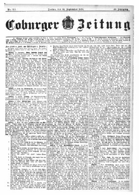 Coburger Zeitung Freitag 16. September 1898