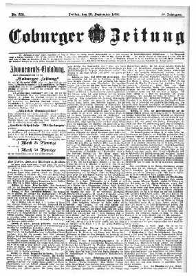 Coburger Zeitung Freitag 23. September 1898