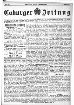 Coburger Zeitung Donnerstag 29. September 1898