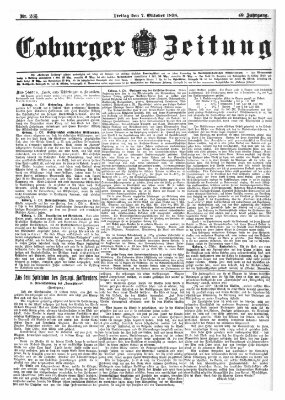 Coburger Zeitung Freitag 7. Oktober 1898