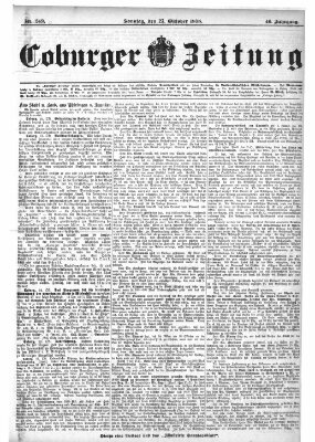 Coburger Zeitung Sonntag 23. Oktober 1898