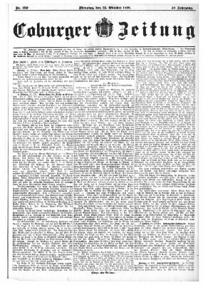 Coburger Zeitung Dienstag 25. Oktober 1898