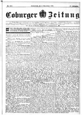 Coburger Zeitung Samstag 5. November 1898