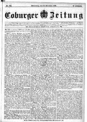 Coburger Zeitung Donnerstag 10. November 1898