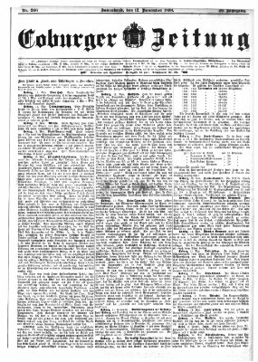 Coburger Zeitung Samstag 12. November 1898