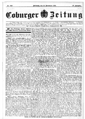 Coburger Zeitung Mittwoch 16. November 1898