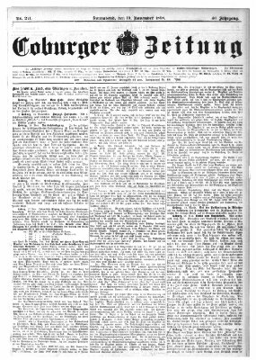 Coburger Zeitung Samstag 19. November 1898