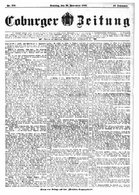 Coburger Zeitung Sonntag 20. November 1898