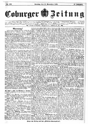 Coburger Zeitung Sonntag 27. November 1898