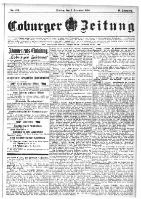 Coburger Zeitung Freitag 2. Dezember 1898