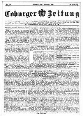 Coburger Zeitung Mittwoch 7. Dezember 1898