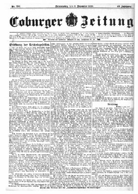 Coburger Zeitung Donnerstag 8. Dezember 1898