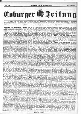 Coburger Zeitung Dienstag 13. Dezember 1898