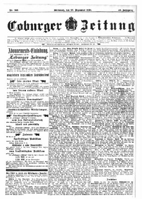 Coburger Zeitung Mittwoch 28. Dezember 1898