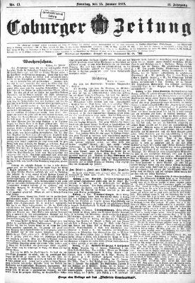 Coburger Zeitung Sonntag 15. Januar 1899