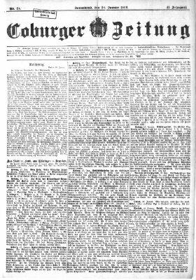 Coburger Zeitung Samstag 28. Januar 1899