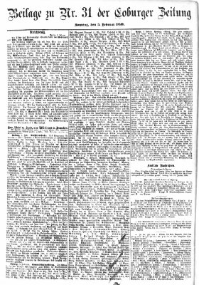 Coburger Zeitung Sonntag 5. Februar 1899